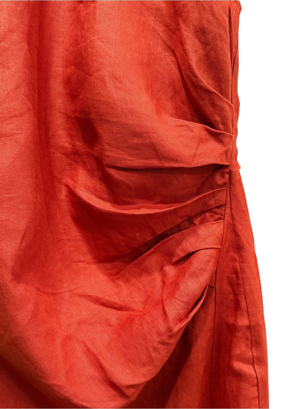 NWT Reformation Sadey Linen Halter Dress Blood Orange Size 8 Resort - Picture 6 of 11